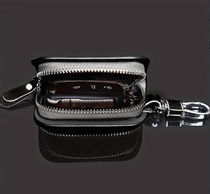 Toyota Zipper Key Cover Pouch Carbon Fiber with Keychain Ring