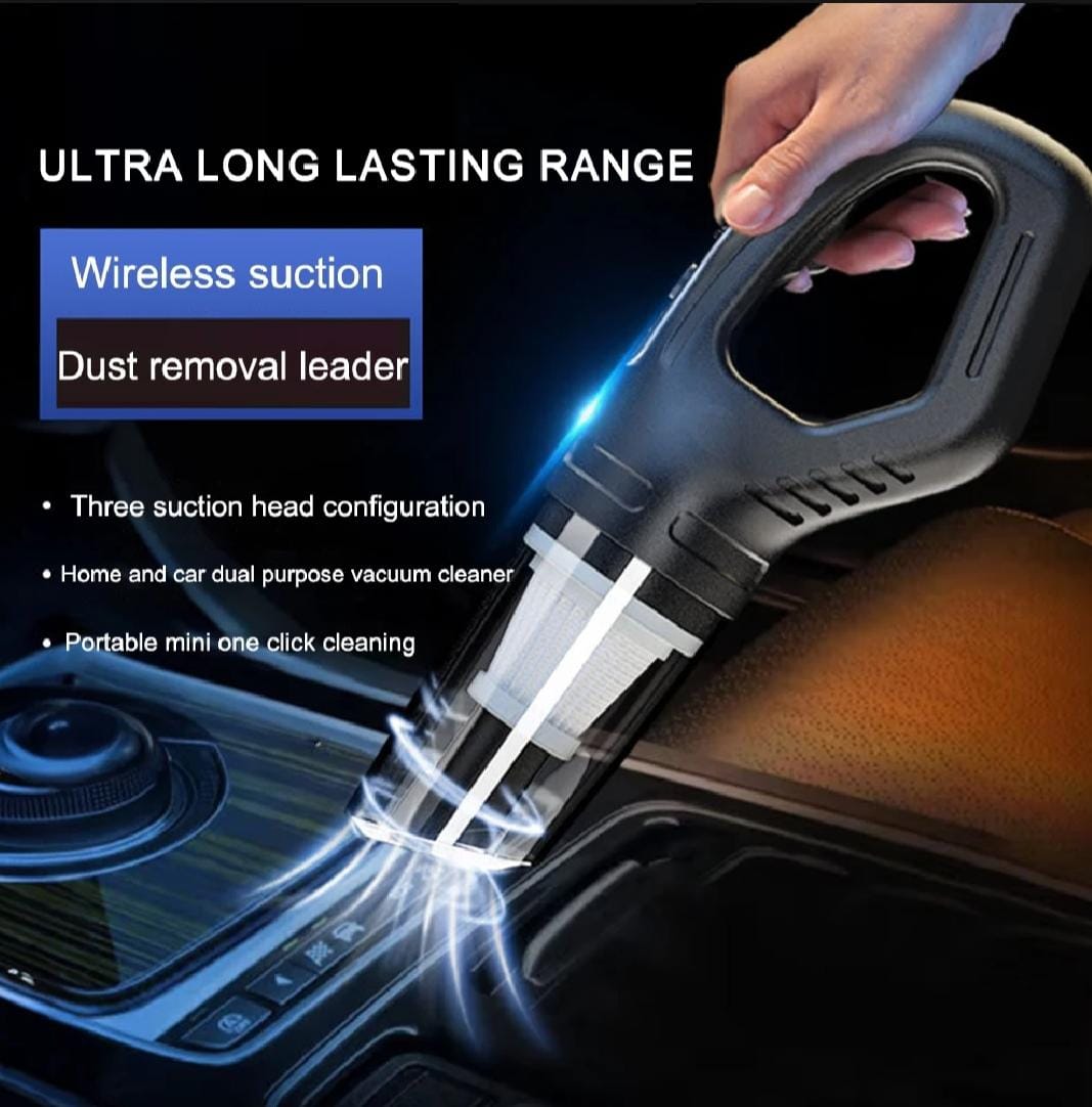 120W Wet & Dry Car Vacuum Cleaner - Remove Dust-USB charging Handle