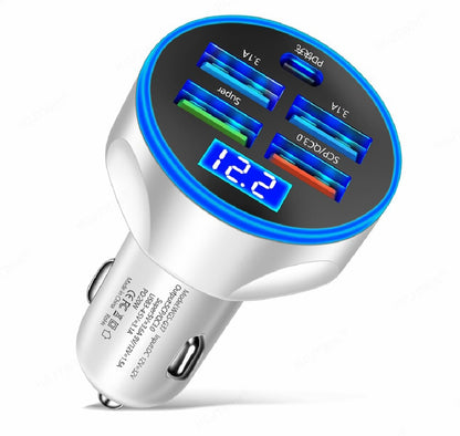 4USB Pd 250w  Car charger type c Fast charging Auto mobile phone adapter