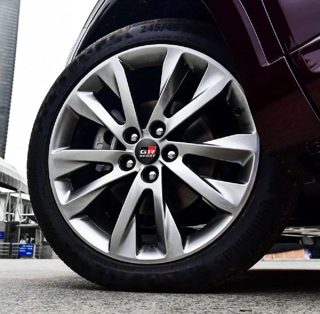 GR Sport Wheel Cap Logo Full Black - 4 Pieces - Center Hub Badge