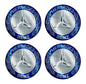 Mercedes Benz Wheel Cap Logo Blue Color - 4 Pieces - Center Hub Badge